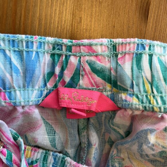 Lilly Pulitzer Linen Pants Size Large Taron Pants Sea Turtle Soiree Colorful - Picture 10 of 16